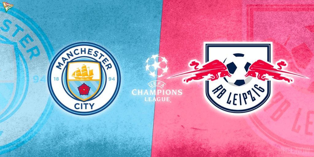 Manchester City vs RB Leipzig in the UEFA Champions League